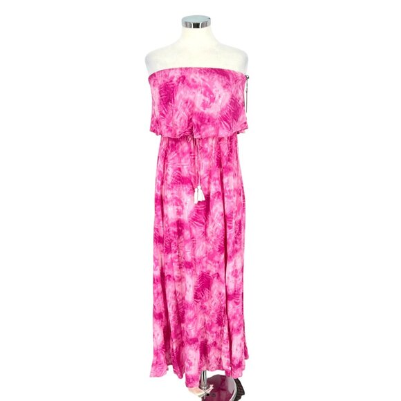 Japna Pink Tie-Dye Strapless Maxi Dress Size Medium NWT - Picture 1 of 14